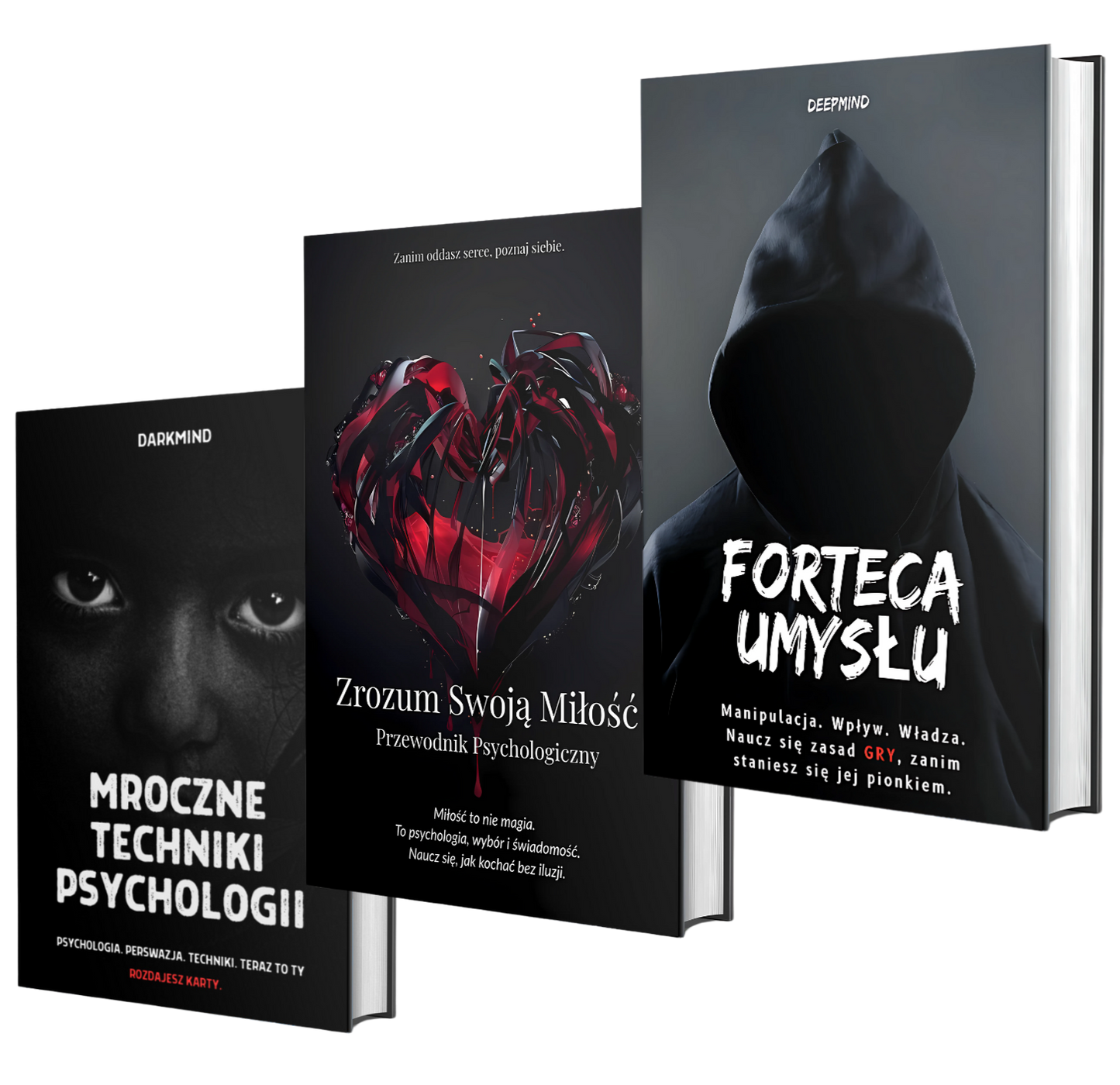ZESTAW TRZECH EBOOKÓW - FORTECA UMYSŁU + MROCZNE TECHNIKI PSYCHOLOGII + ZROZUM SWOJĄ MIŁOŚĆ EBOOK